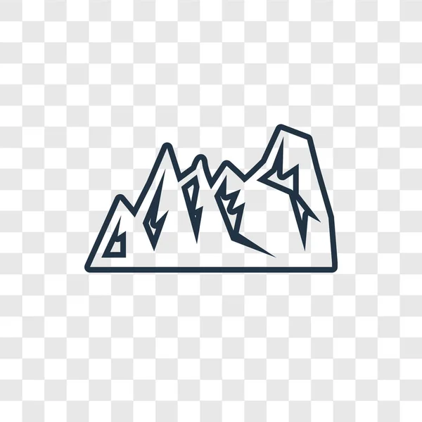 Mountain Ikonen Trendig Designstil Berget Ikon Isolerad Transparent Bakgrund Mountain — Stock vektor