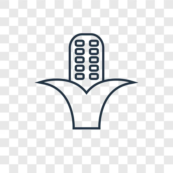 トウモロコシのトレンディなデザイン スタイルのアイコン トウモロコシのアイコンが透明な背景に分離されました トウモロコシの Web サイト アプリ ベクトル アイコン シンプルでモダンなフラット記号 — ストックベクタ