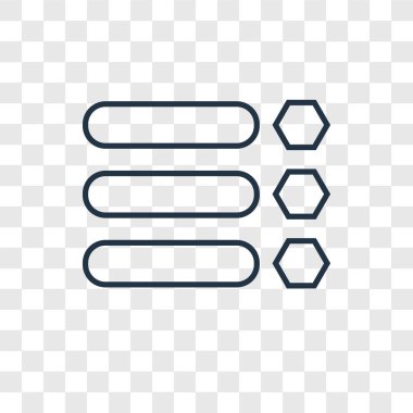 modaya uygun bir tasarım tarzı listesi simgesini. Listesi simgesini şeffaf arka plan üzerinde izole. liste vektör simgesi basit ve modern düz simgesi web sitesi, mobil, logo, app, UI. liste simge vektör çizim, Eps10.