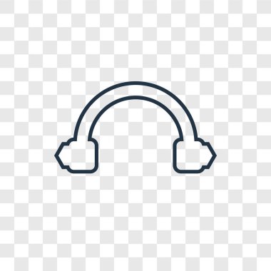 modaya uygun bir tasarım tarzı kulaklıklar simgesi. saydam arka plan üzerinde izole kulaklık simgesi. kulaklık simgesi basit vektör ve modern düz UI uygulaması, web sitesi, mobil, logo, sembol. kulaklık simge vektör çizim, Eps10.