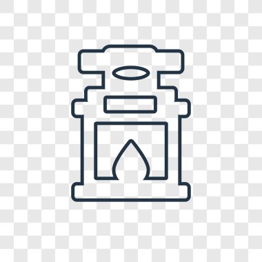 modaya uygun bir tasarım tarzı şömine simgesi. Şömine simgesi üzerinde şeffaf arka plan izole. Şömine vektör simgesi basit ve modern düz simgesi web sitesi, mobil, logo, app, UI. Şömine simge vektör çizim, Eps10.