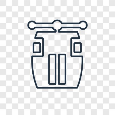 Teleferik kabin simgesi modaya uygun bir tasarım tarzı. Teleferik kabin simgesi üzerinde şeffaf arka plan izole. Teleferik kabin vektör simgesi basit ve modern düz simgesi web sitesi, mobil, logo, app, UI. Teleferik kabin simge vektör çizim, Eps10.