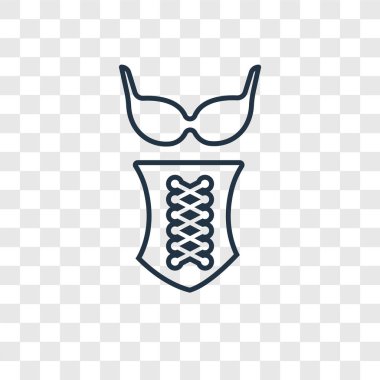 Bikini tek parça mayo simgesi modaya uygun bir tasarım tarzı. saydam arka plan üzerinde izole bikini tek parça mayo kutsal kişilerin resmi. Bikini tek parça mayo vektör simgesi basit ve modern düz simgesi web sitesi, mobil, logo, app, Kullanıcı arabirimi.