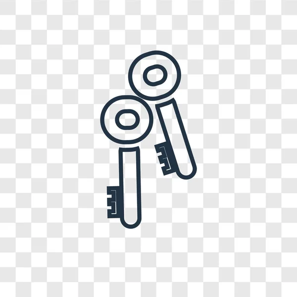 Значок Ключа Модному Стилі Дизайну Значок Ключа Ізольовано Прозорому Фоні — стоковий вектор