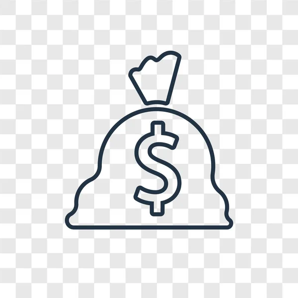 Εικονίδιο Τσάντα Χρημάτων Στην Μοντέρνα Στυλ Σχεδιασμού Χρήματα Στο Εικονίδιο — Διανυσματικό Αρχείο
