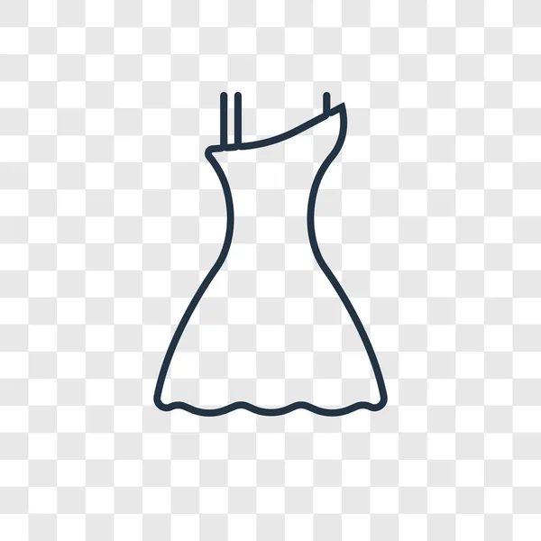 Сексуальное Женское Платье Черном Концепции Векторной Линейной Иконки Изолированы Прозрачном — стоковый вектор