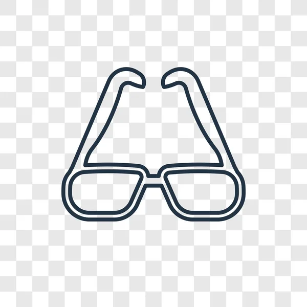 長方形の眼鏡のフレーム概念ベクトル線形のアイコンが透明な背景 アウトラインのスタイルの長方形の眼鏡フレーム コンセプト透明性概念に分離 — ストックベクタ