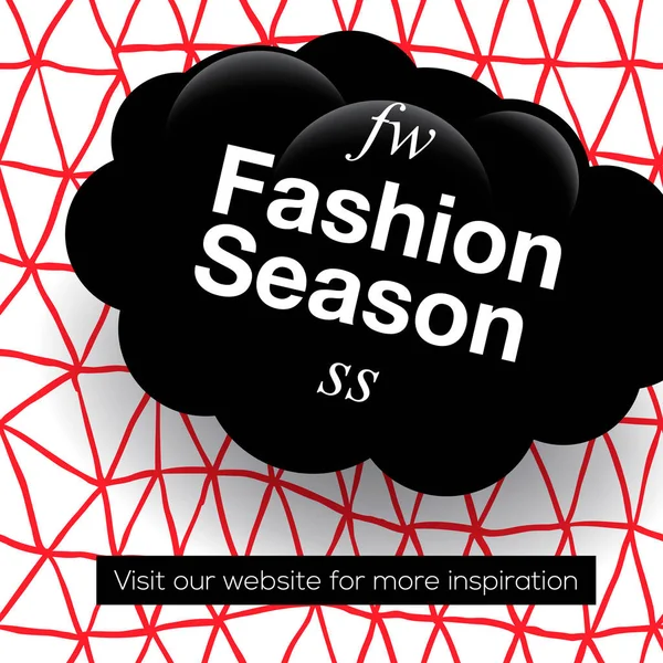 Banner web cuadrado de promoción moderna Fashion Season, para aplicaciones móviles de redes sociales. Elegante banner promocional para compras en línea con patrón abstracto, ilustración vectorial . — Vector de stock