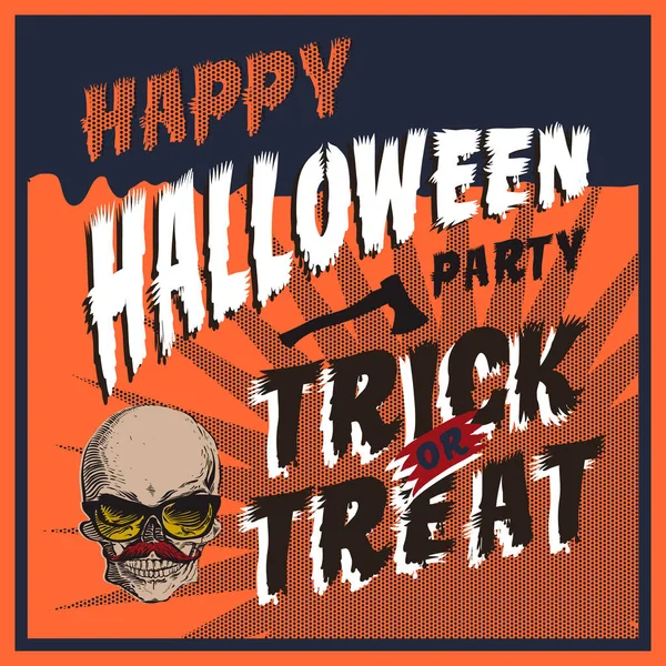 Halloween party pozvání nebo blahopřání, web design banner, vektorové ilustrace. — Stockový vektor