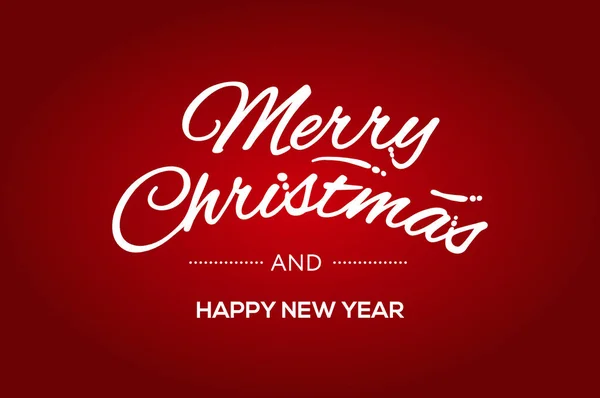 メリー クリスマスと新年あけましておめでとうございます書道碑文 赤い背景 ベクトル イラスト — ストックベクタ
