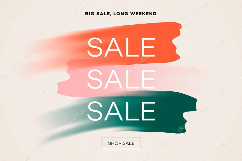 Sale banner template, big sale, online shopping, vector illustration.