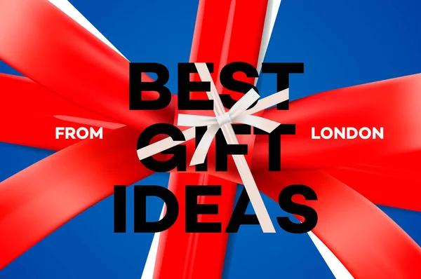 最佳的礼物想法, 折扣销售海报, 原始的概念, 最佳的礼物从伦敦, 向量例证. — 图库矢量图片