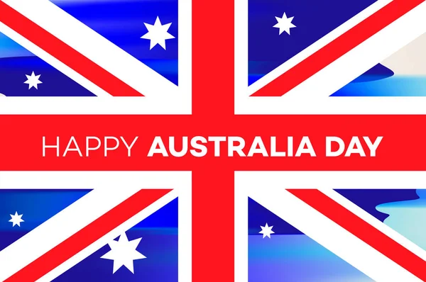Australia Day. Banner voor de nationale dag Australië met nationale vlag van Australië en belettering, vector illustratie. — Stockvector