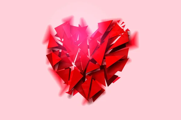 Corazón roto sobre fondo rosa, ilustración vectorial . — Vector de stock