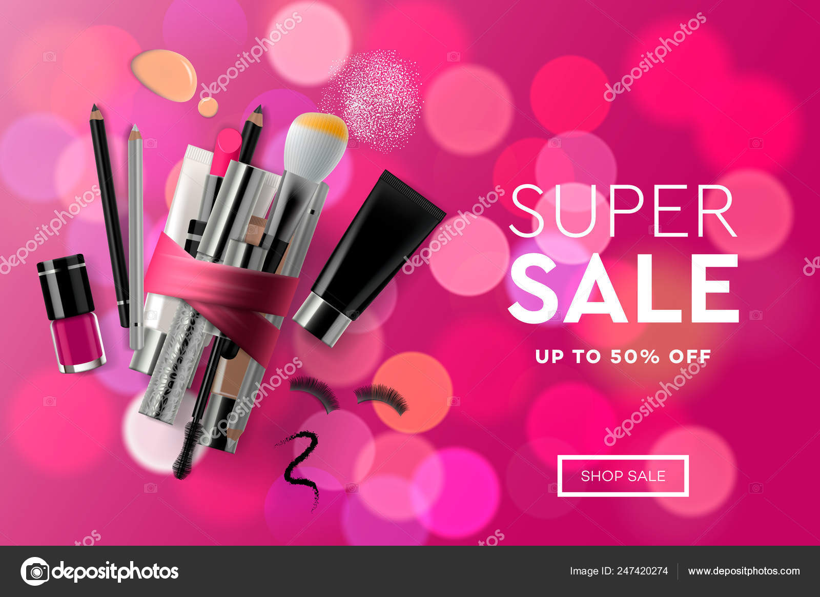 Super Sale cosmetica banner voor winkelen seizoen make up