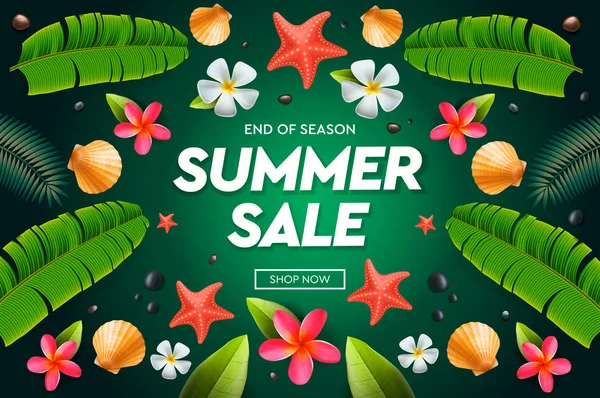Modelo de venda de verão, banner web, ilustração vetorial . —  Vetores de Stock