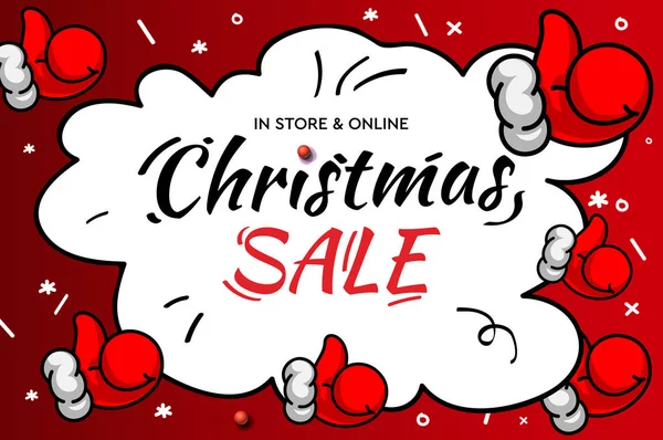 Julförsäljning mall. E-handel, webbshop, webbplats landningssida mockup, vektor Illustration. — Stock vektor