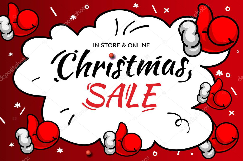 Christmas Sale template. E-commerce, online shop, web site landing page mockup, vector Illustration.