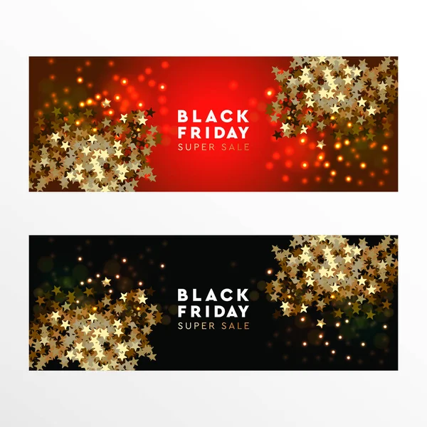 Black Friday Super Sale banners web, ilustración vectorial — Archivo Imágenes Vectoriales