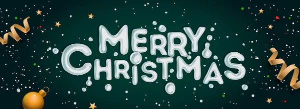 Merry Christmas banner. Horizontal Christmas poster, greeting cards, headers, website, vector illustration. — Stock Vector