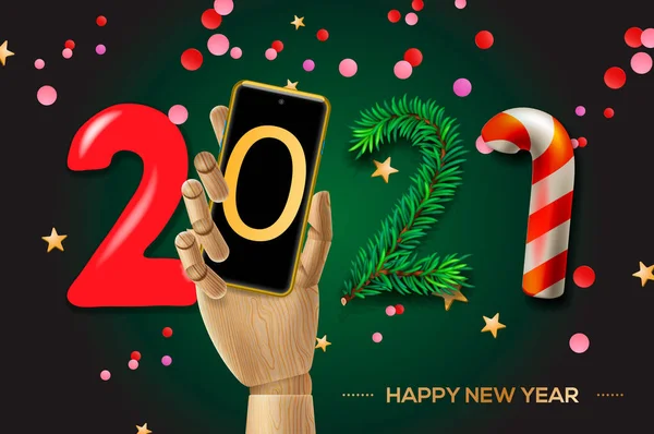 2021 Happy New Year background. Illustration vectorielle — Image vectorielle