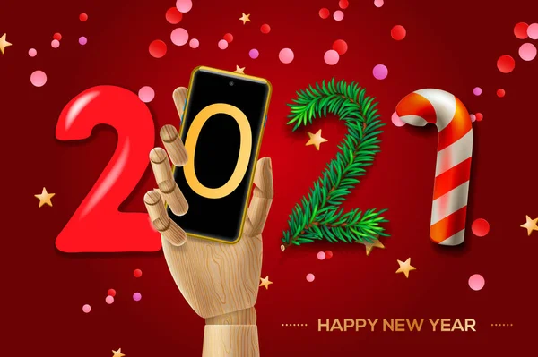 2021 Happy New Year background. Illustration vectorielle — Image vectorielle