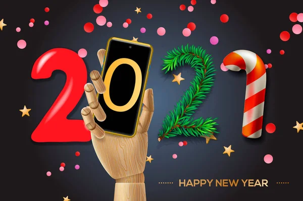 2021 Happy New Year Hintergrund. Vektorillustration — Stockvektor