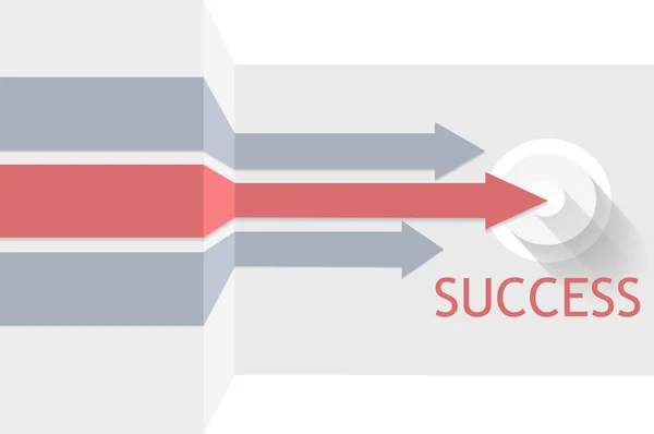 Red Arrow Point Success Vector Vector Art Illustration Business Success — Stock Vector