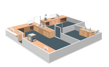 Laboratuvar Oda izometrik tasarım, Merkez Laboratuvarı hastanede hasta için bir inceleme sayfası vardır. Doktor patient.vector sanat ve illüstrasyon iyileşmek için. Sağlık kavramı.
