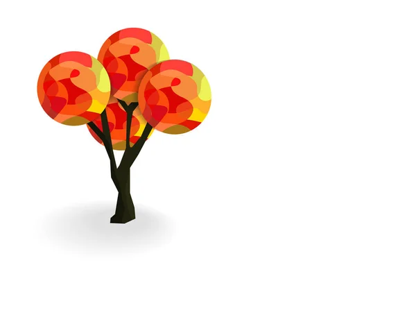 Tylko Drzewa Pomarańczowego Niskiego Białym Tle Wielokątne Białym Tłem Sztuka — Wektor stockowy