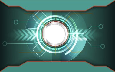 Dişli dijital teknoloji devre kartı yenilik bilgi grafik tasarım vector. Art ve illüstrasyon.