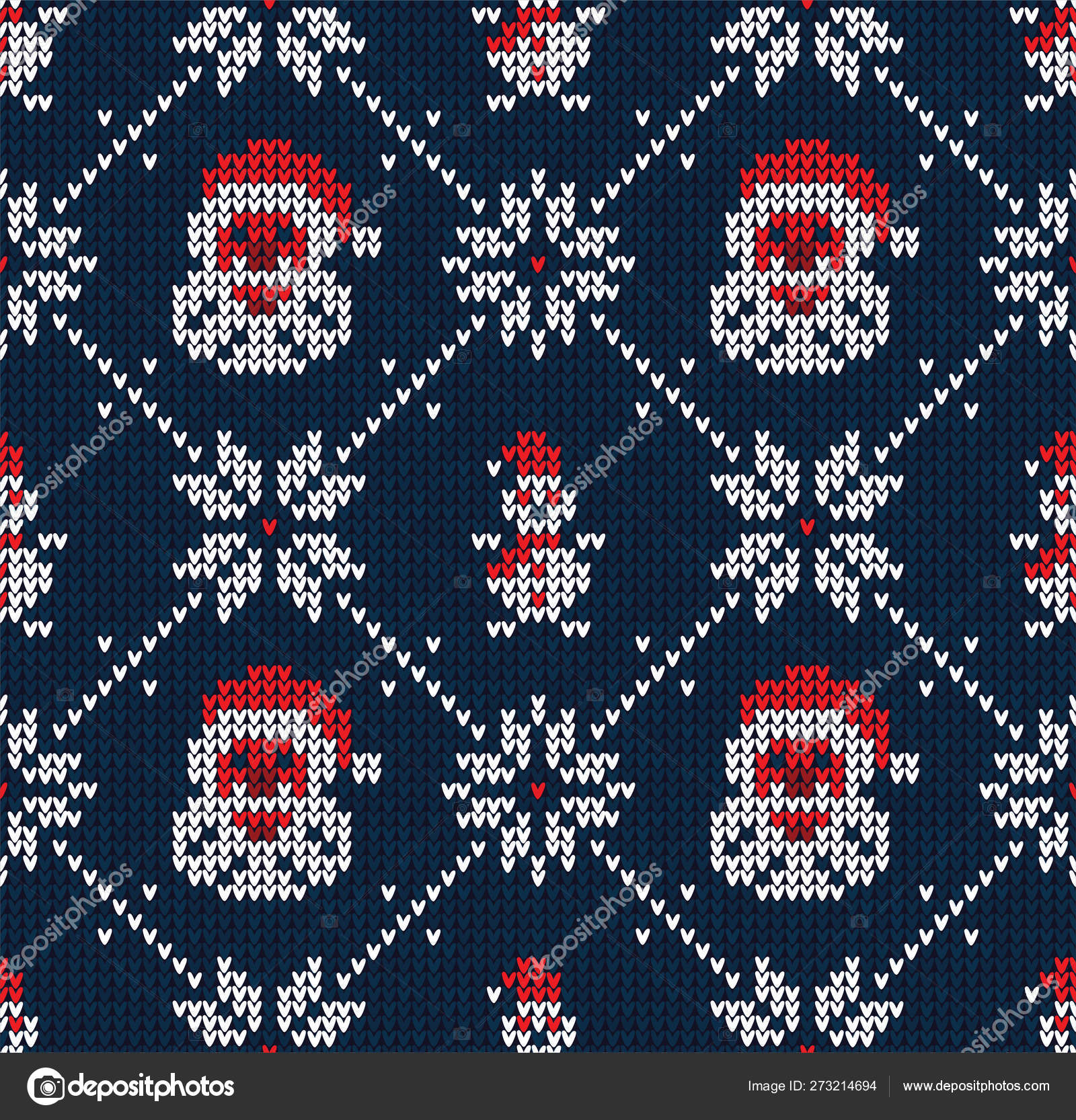 Winter Christmas Knitted Seamless Abstract Background Santa