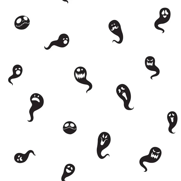 Ilustración vectorial Negro blanco sin costuras patrón abstracto fiesta de halloween — Archivo Imágenes Vectoriales