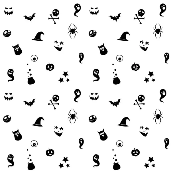 Ilustración vectorial Negro blanco sin costuras patrón abstracto fiesta de halloween — Archivo Imágenes Vectoriales