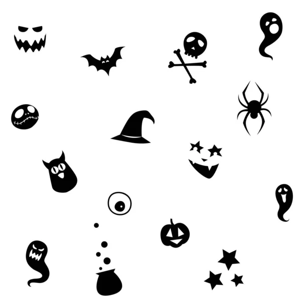 Ilustración vectorial Negro blanco sin costuras patrón abstracto fiesta de halloween — Archivo Imágenes Vectoriales