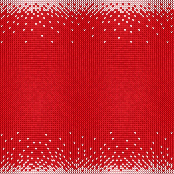 Handmade tricotado sem costura abstrato fundo vermelho padrão com w — Vetor de Stock