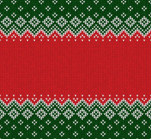 Winter Weihnachten skandinavische gestrickte nahtlose abstrakte Hintergrund Rahmen und Bordüre. — Stockvektor