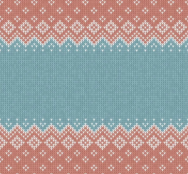 冬季圣诞节斯堪的纳维亚针织无缝抽象背景框架和边框. — 图库矢量图片