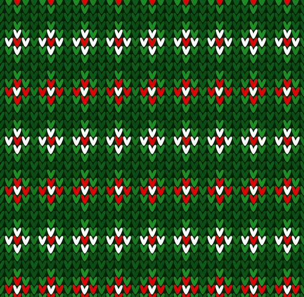 Winter Christmas x-mas knit seamless background Knitted pattern. Flat design. — Stock Vector