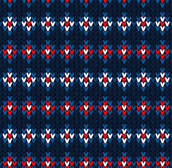 Winter Christmas x-mas knit seamless background Patrón de punto. Diseño plano . — Vector de stock