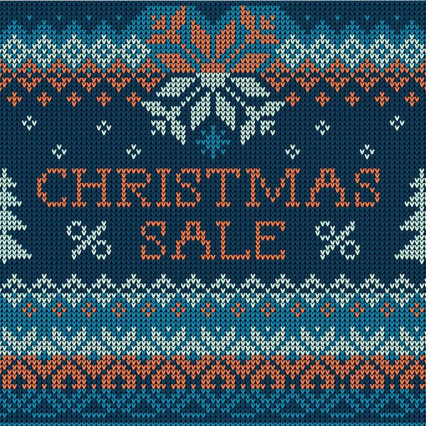 クリスマス セールのイラスト： スカンジナビア スタイルのシームレスなニット — ストックベクタ