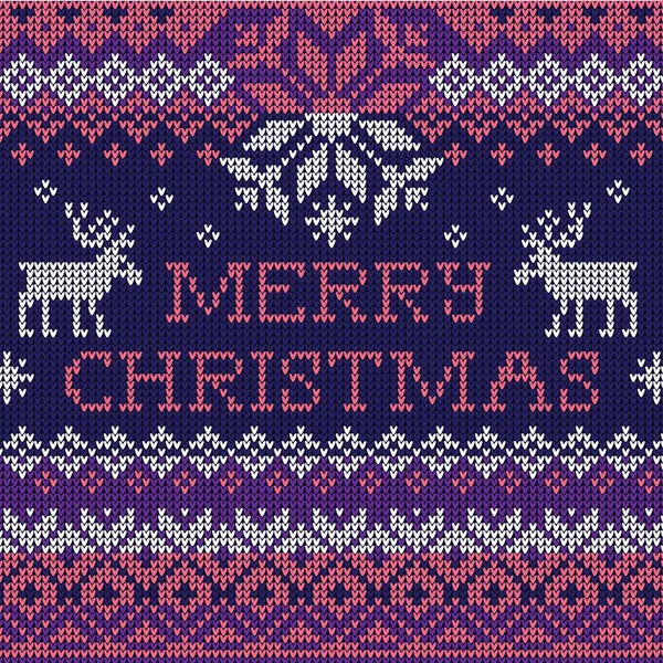 Merry Christmas: Scandinavian style seamless knitted pattern — Stock Vector