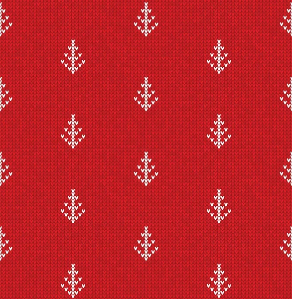 Inverno árvore de Natal x-mas malha sem costura tricotado fundo abstrato . — Vetor de Stock