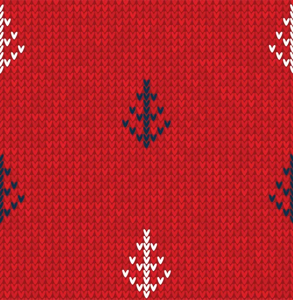 Inverno árvore de Natal x-mas malha sem costura tricotado fundo abstrato . — Vetor de Stock