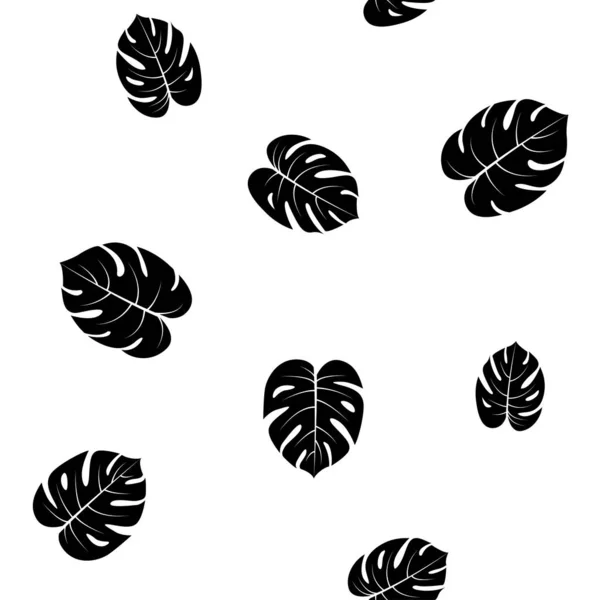 원활한 열대 몬스터 야자수 해변 잎 패턴 배경. — 스톡 벡터