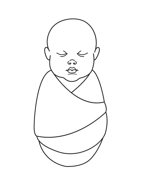 Lindo niño o niña. Precioso durmiendo envuelto bebé . — Archivo Imágenes Vectoriales