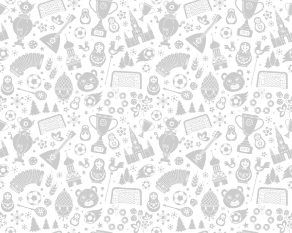 Russian World cup soccer football championship 2018 seamless background pattern — Stock Vector