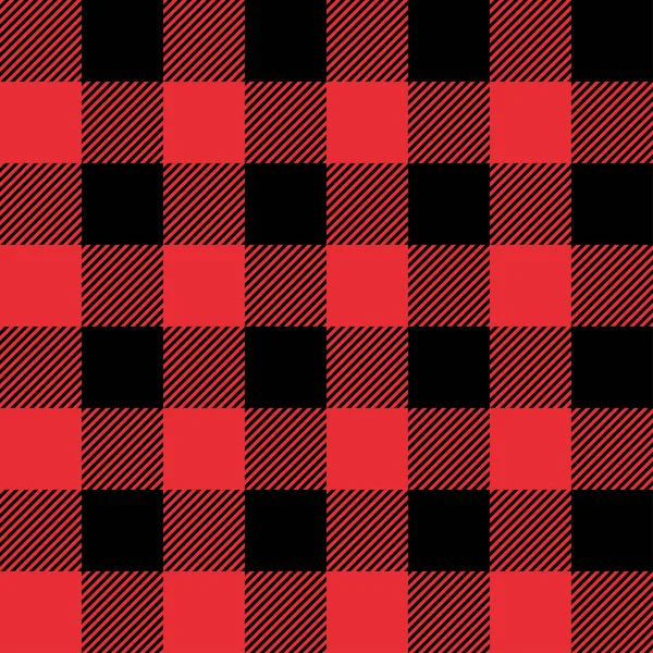 Piros és fekete tartan kockás varrás nélküli elvont kockás minta háttér — Stock Vector