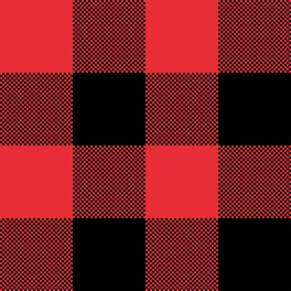 Vermelho e preto xadrez Tartan sem costura abstrato xadrez padrão fundo — Vetor de Stock