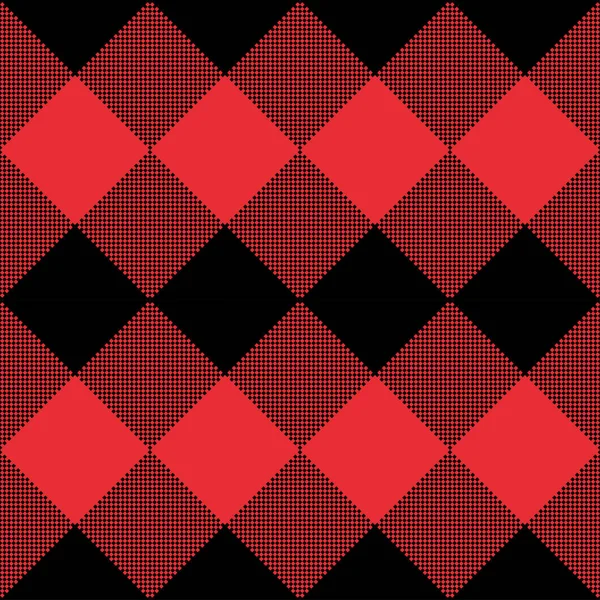 Vermelho e preto xadrez Tartan sem costura abstrato xadrez padrão fundo — Vetor de Stock